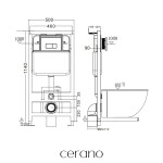CERANO - Modul Basic pro WC závěsné - předstěnová instalace/sádrokarton - 50x114 CER-670786