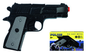 Policejní pistole černá kovová 8 ran - Alltoys Gonher