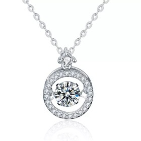Royal Fashion stříbrný náhrdelník HA-XMZ011-SILVER-MOISSANITE-ZIRCON