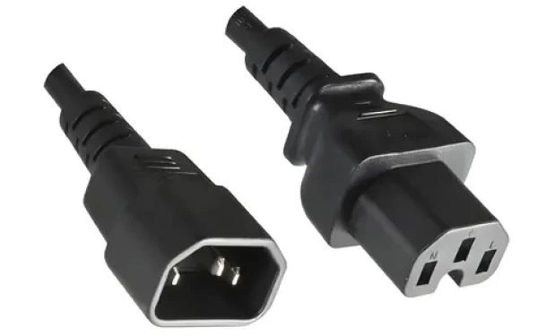 Mercodan prodlužovací napájecí kabel C14 černá / Napájecí kabel / IEC C14 (505080001)