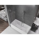 MEXEN/S - Velar Dvoukřídlá posuvná vanová zástěna 130 x 150, transparent, chrom 896-130-000-01-01