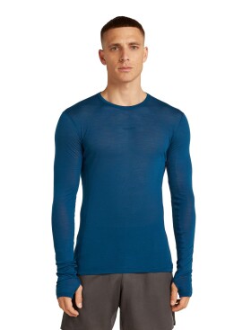 Pánské merino tričko s dlouhým rukávem ICEBREAKER Mens 75 Cool-Lite Featherlight LS Crewe, Atlantis velikost: L