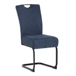 Židle jídelní, taštičkové pružiny v sedáku, modrá látka, černý kov