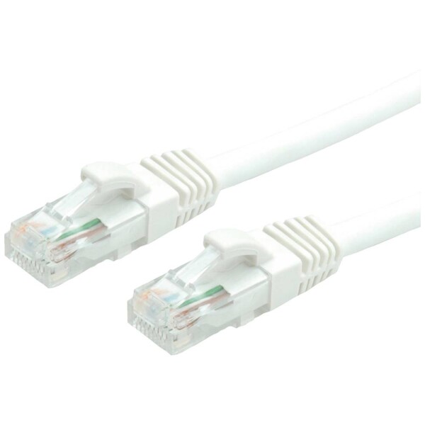 Value 21.99.1086 RJ45 síťové kabely, propojovací kabely CAT 6 U/UTP 10.00 m bílá nestíněný, bez halogenů, samozhášecí 1 ks