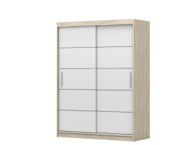 Šatní skříň Vista 06 Barva korpusu: Dub - sonoma, Rozměry: 150 cm, Dveře: Bílé