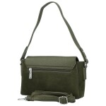 Módní dámská koženková kabelka na rameno Harper, tmavě zelená