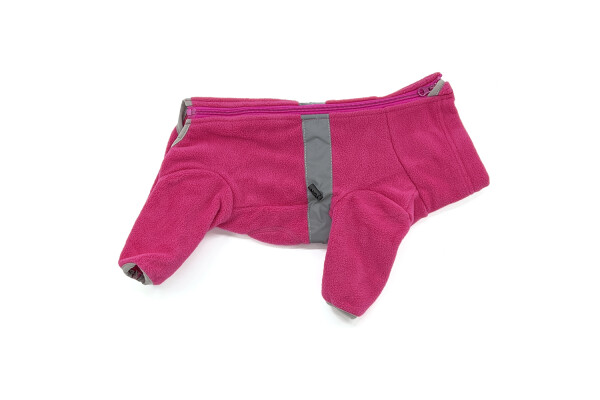 Komfort fleecová kombinéza pro psa Barva: Růžová, Délka zad (cm): 28, Obvod hrudníku: 36 - 42 cm