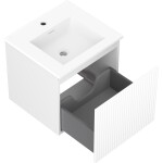 MEXEN/S - Rivel koupelnová skříňka 50 cm s umyvadlem Otis, 1 šuplík, reliéf , bílá mat 91A20-05047-1-BF01-W18M01