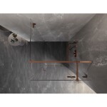 MEXEN/S - Lunar T sprchový kout dveře křídlové pravá 110 x 110, transparent, růžové zlato 834T-110-110-60-00-P