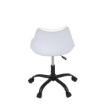 Židle kancelářská, bílá plastová skořepina, sedák bílá látka, kovový kříž