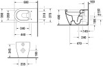 DURAVIT - ME by Starck Stojící WC, zadní odpad, bílá/matná bílá 2169092600