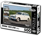 RETRO-AUTA Puzzle č. 80 Škoda 1202 STW sanitní vůz (1961)
