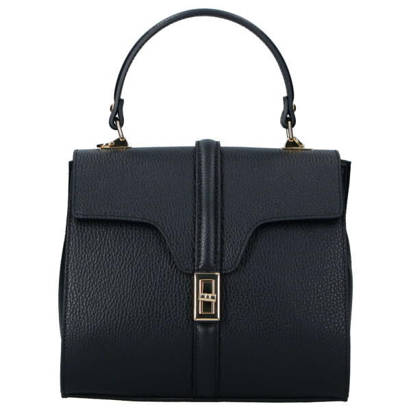 Elegantní dámská kožená kabelka do ruky Alina, černá