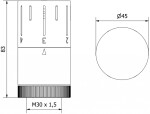 MEXEN - Termostatická hlavice pro radiátor, antracit - W900-005-66 W908-005-66