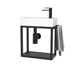 Koupelnová skříňka s umyvadlem SAT B-Way 39,5x40x21,5 cm černá mat BWAY40FRAME BWAY40FRAME