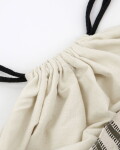 House Doctor Velká plátěná nákupní taška Off-white/Black, černá barva, textil