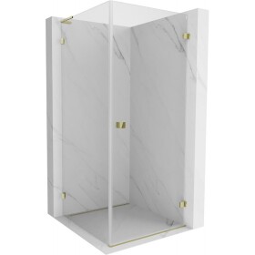 MEXEN/S - Lunar-B L sprchový kout dveře křídlové pravá 80 x 80, transparent, zlato 832L-080-080-50-00-P