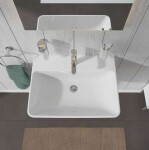 DURAVIT - ME by Starck Umyvadlo 65x49 cm, s přepadem, s otvorem pro baterii, WonderGliss, bílá 23356500001