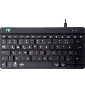 R-GO Tools Compact Break kabelový klávesnice německá, QWERTZ černá ergonomická