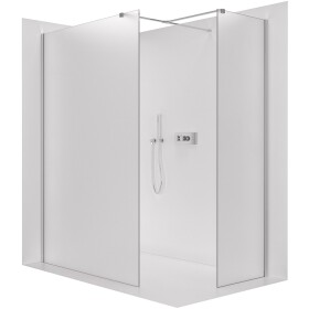 CERANO Sprchová zástěna Walk-in Onyx T L/P - 8 mm - hranatá vzpěra - chrom, mléčné sklo - 150x60x200 cm