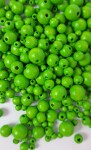 Dřevěné korálky Detoa - světle zelené - ∅ 6 mm - 10 ks