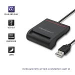 Čtečka čipových karet ID USB 2.0 černá / Čtečka karet / LED indikace / kabel 0,9 m (50642)