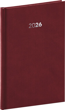 Týdenní diář 2026 NOTIQUE A5 - Balakon bordó, 15 x 21 cm