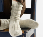 Dámské merino ponožky SMARTWOOL Women's Everyday Cozy Heritage Rib Crew, Ash velikost: 34-37 (S)