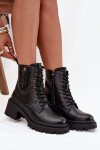Kožené dámské kotníčkové boty na klínku vyhřívané Vinceza 86418 Černé 39