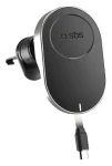 SBS Držák do auta s MagSafe černá / Držák do auta / do mřížky / MagSafe / 15W bezdrátové nabíjení (TESUPP15WRETRACABL)