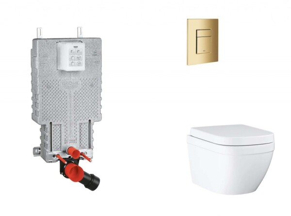 GROHE - Uniset Set předstěnové instalace, klozetu, sedátka SoftClose a tlačítka Skate Cosmopolitan, Triple Vortex, Cool Sunrise SANI15BB4107