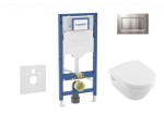 GEBERIT - Duofix Set předstěnové instalace, klozetu Architectura a sedátka softclose, tlačítko Sigma30, matný chrom/chrom SANI11CK2106