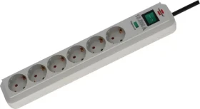 Brennenstuhl Eco-Line světle šedá / Přepěťová ochrana / 6 zásuvek / 1,5 m / 13 500 A (1159750015)