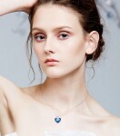 Exkluzivní náhrdelník Swarovski Elements Courtney Blue - srdce, Modrá 40 cm + 5 cm (prodloužení)