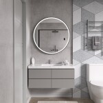 Erga Olivia, kulaté LED zrcadlo 100cm, černý kovový rám, 2300 lm, 6500K, přední osvětlení, ERG-V01-202-1010-BK