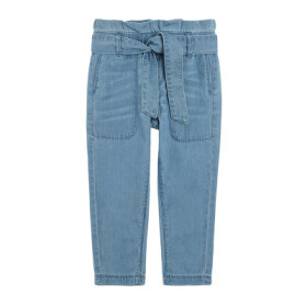 Džínové kalhoty s vázním v pase- modré - 98 DENIM