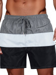 Pánské šedobílé plavecké šortky FashionStreet SX2519 XXL