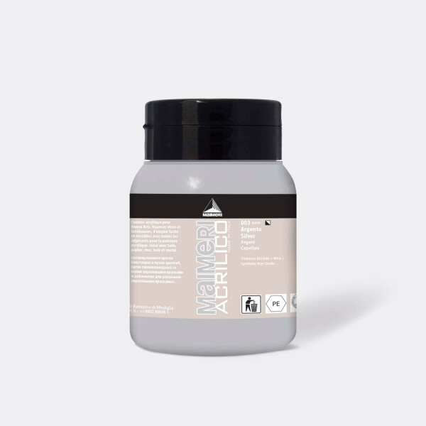 Maimeri Acrilico 500 ml stříbrná metalická