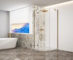 GELCO - TRINITY GOLD čtvrtkruhový kout 900x900 levý, čiré sklo, GT6590CL-G GT6590CL-G