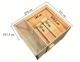 Finská sauna – KARIBU ARES 2 (natur / antracit)