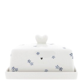 Bastion Collections Keramická máslenka Daisies in Blue, modrá barva, keramika