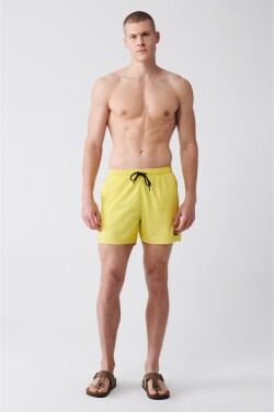 Avva Yellow Quick Dry Standard Size Plain Comfort Fit Swimsuit Sea Shorts