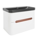 Koupelnová skříňka s umyvadlem SAT Fusion 77,5x53x45 cm bílá matná mat SATFUSION280WBKM SATFUSION280WBKM