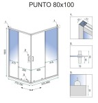 REA/S - Sprchový kout PUNTO 80x100 Gold Se sprchovou vaničkou Savoy black KPL-K2442