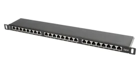Lanberg PPS6-0024-B černý / Patch panel / 19" / 24 portů / 0,5U / CAT.6 FTP stíněný (PPS6-0024-B)