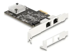 DeLock PCI Express karta 2x RJ45 LAN 5Gbit/s / Síťová karta / PCIe x2 / NBASE-T / Wake on LAN (81261)