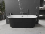 MEXEN - OVAL volně stojící vana 180x80, bílá/černá bez krytky přepadu a zátky 52671808075-SS