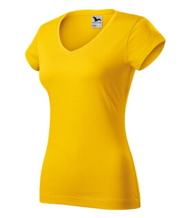 Fit V-neck tričko dámské žlutá XS