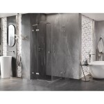 MEXEN/S - Lunar L Duo sprchový kout dveře křídlové 85 x 85, transparent, nikl kartáčovaný 834L-085L-085P-97-00
