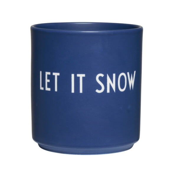 DESIGN LETTERS Porcelánový hrnek Blue/Let It Snow 300 ml, modrá barva, porcelán